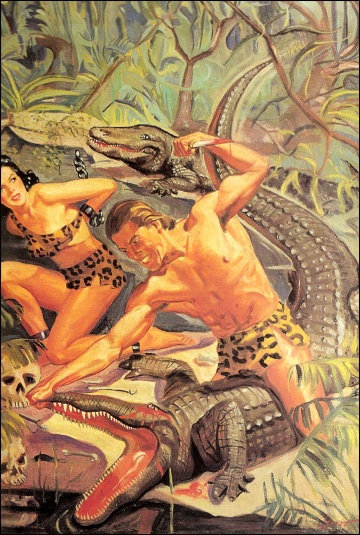 Jungle Stories (Huntress of the Hell-Pack), 1949, illustrazione di George Gross